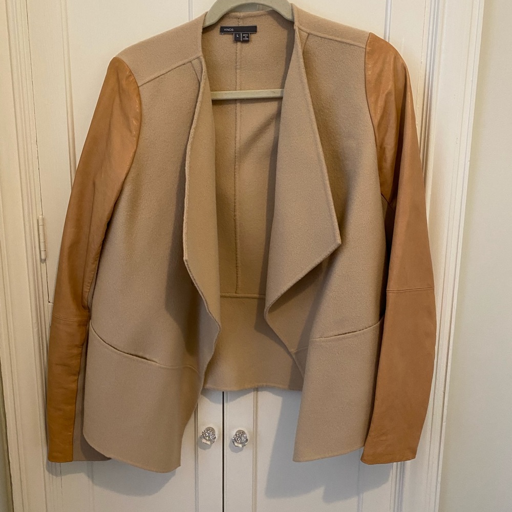 Vince leather and wool jacket